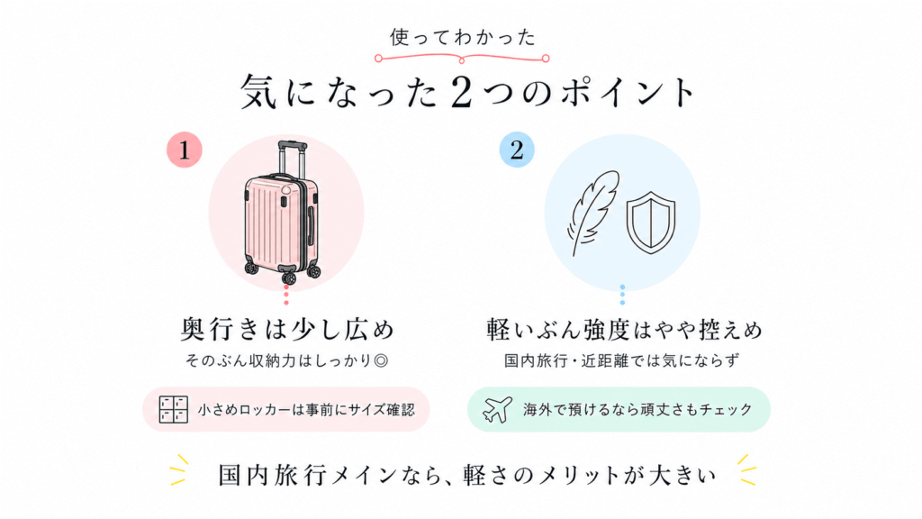 スカンジナビアンフォレストのスーツケースを使って気になった点