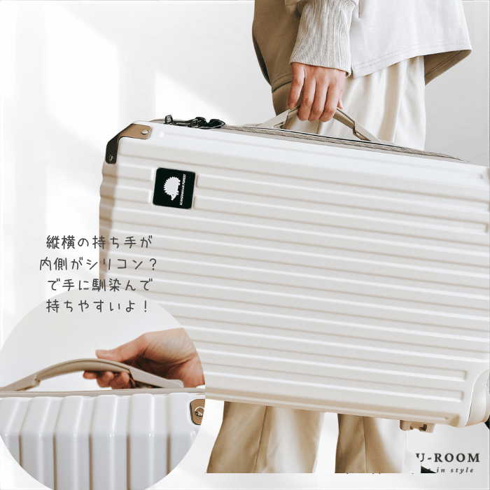 スーツケースを持ち上げ