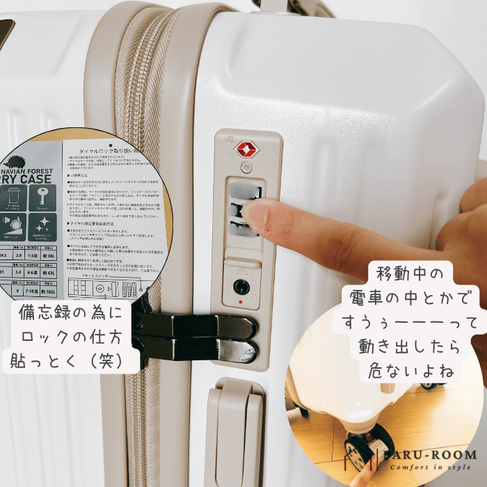 スーツケースのロック